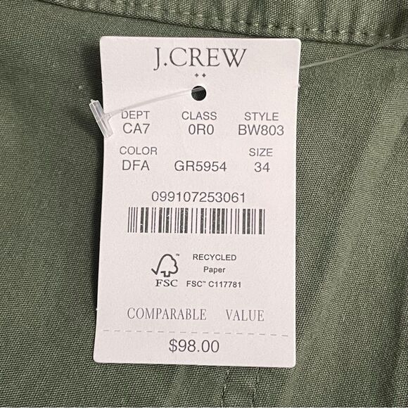 NWT J. Crew Lizzie Wide Leg Pants Size 34 (18) Pine Green High Rise Patch Pocket - Picture 9 of 12